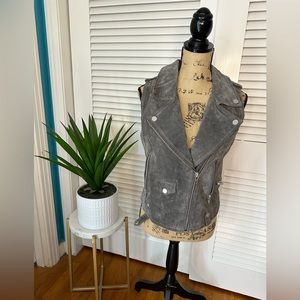 BlankNYC Small 100% All Leather Gray Vest